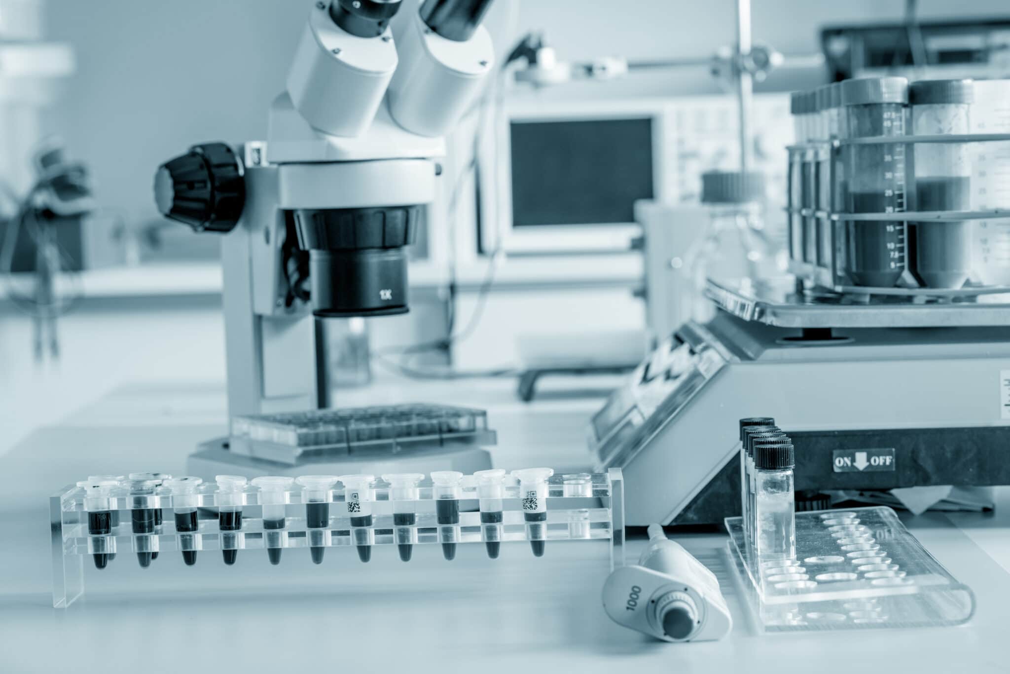 Laboratory testing equipment in use